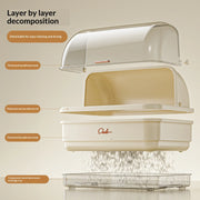 Kitchen Flip-up Drainer Dish Cabinet Household Multi-functional Moisture-proof Storage Organizer for Bowls and Utensils
