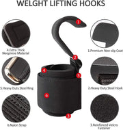 1PairWeight Lifting Hook Grips With Wrist Wraps Hand-Bar Wrist Strap Gym Fitness Hook Weight Strap Pull-Ups Power Lifting Gloves