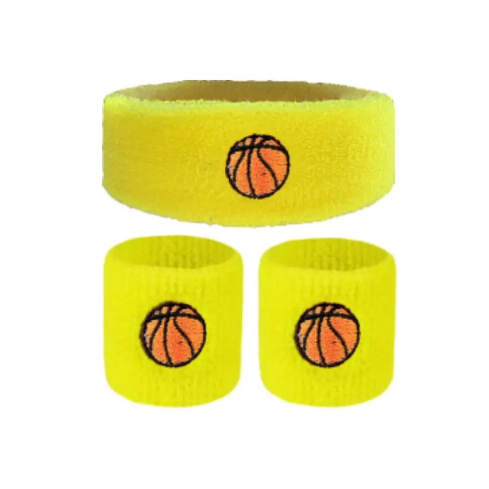 Football Fitness Colorful Cotton Sport Wrist Protector Kid Wristbands Running Headband Sports Sweatband