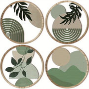 4 Bohemian Wall Art Set - Wooden Bohemian Decor，Geometric Hanging Artwork，Suitable for baby room，Farmhouse Aesthetic Minimalist