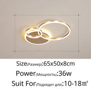Smart Home Modern Round Design LED Ceiling Chandelier For Living Room Restaurant Bedroom Circle Rings Lighting Fixture Luminaire