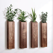 Indoor Living Room Bedroom Decoration Wooden Wall Flower Pot4Packaged Bohemian Style Farmhouse Pocket Vase Dried Flowers Artific