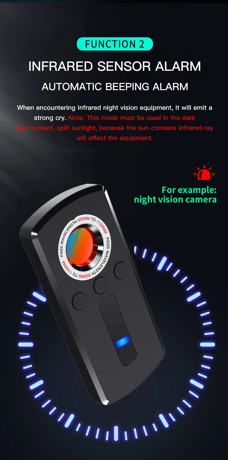 Hidden Camera Detector Anti Spy Gadget Professional Hunter Wireless Signal Car GPS Infrared Search Wiretapping Bug Mini Devices