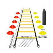 Soccer Agility Training Equipment Set 12 Rung Ladder Football Agility Speed Ladder Disc Cones Steel Stakes Football Training