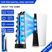 For PS5 Accessories Cooling Fan with LED Light for PS5 Both Disc and Digital Editions Gaming Accessorie Cooling System