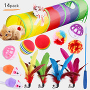Cat Toy Set Interactive Play Kitten Toys for Indoor Cats Fun Exercise Entertainment Pet Fishing Rod Teaser Wand Plush Mouse