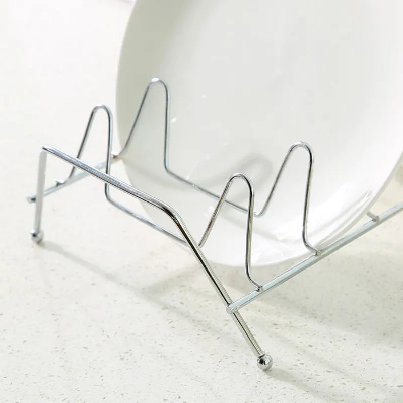 Kitchen Storage Draining 7/9 Slots Pot Lid Dish Rack Plates Metal Bowl Storage Holder Drying Stand Organizer Kitchen Tools
