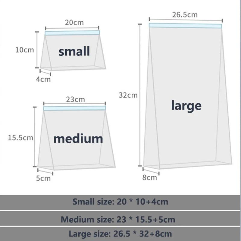 Reusable Storage Bags, Zipper Lock Bags, Food Grade Transparent Storage Bags