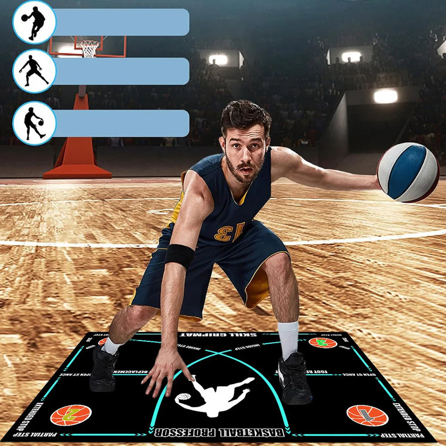 Basketball Practice Equipment Non-Slip Basketball Footstep Mat Basketball Training Mat for Youth and Adult Ball Control Training