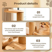 Cat Scratching Post with Treat Dispenser Sisal Rope Scratcher Toy Furniture Protector for Indoor Cats Kittens Climbing Activity
