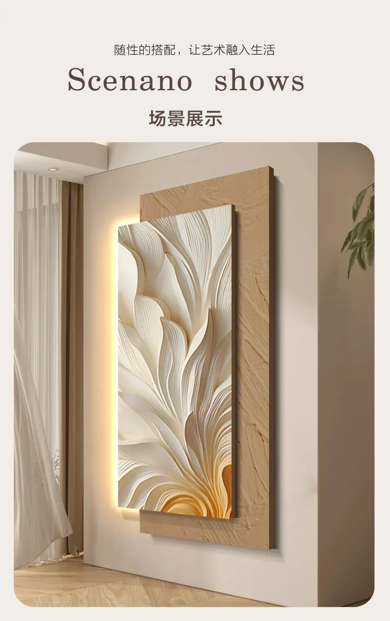 3D living room decoration painting, corridor hanging painting, simple and atmospheric living room entrance wall lamp painting