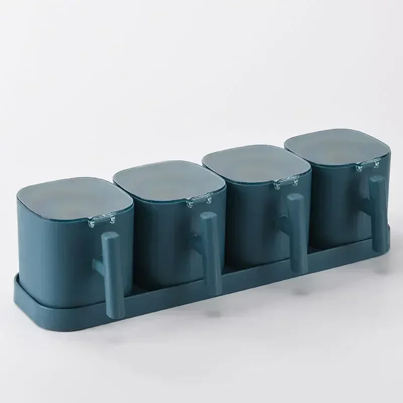 Kitchen Seasoning Boxes Set Gadget Organizer Condiment Container Pepper Sugar Bowl Salt Spice Shaker Storage Jar