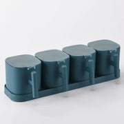 Kitchen Seasoning Boxes Set Gadget Organizer Condiment Container Pepper Sugar Bowl Salt Spice Shaker Storage Jar