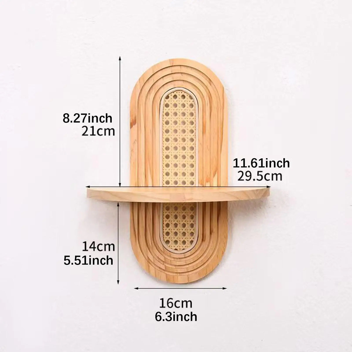 Arch Wooden Shelf Boho Home Decor for Figurines Display Living Room Bathroom