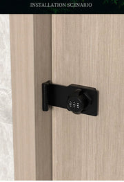 Household Cabinet Password Hasp Locks, Cabinet Locks with Combination, Door Security Slide Latch for Small Barn Doors, Bathroom