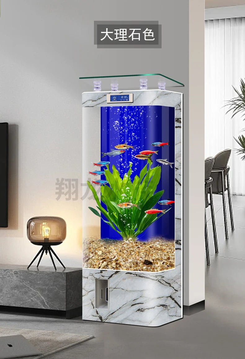Fish Tanks Accessories New Style Aquarium Fish Bowl Modern Equipment Accent Decoration Aquarium Floor Furniture Acquario Lsyg