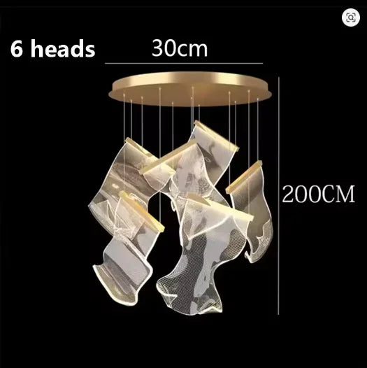 2025 New Smart LED Chandelier APP Control Modern Stair Light Living Room Luxury Ceiling Lamp Dimmable for Bedroom Decoration