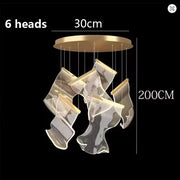 2025 New Smart LED Chandelier APP Control Modern Stair Light Living Room Luxury Ceiling Lamp Dimmable for Bedroom Decoration