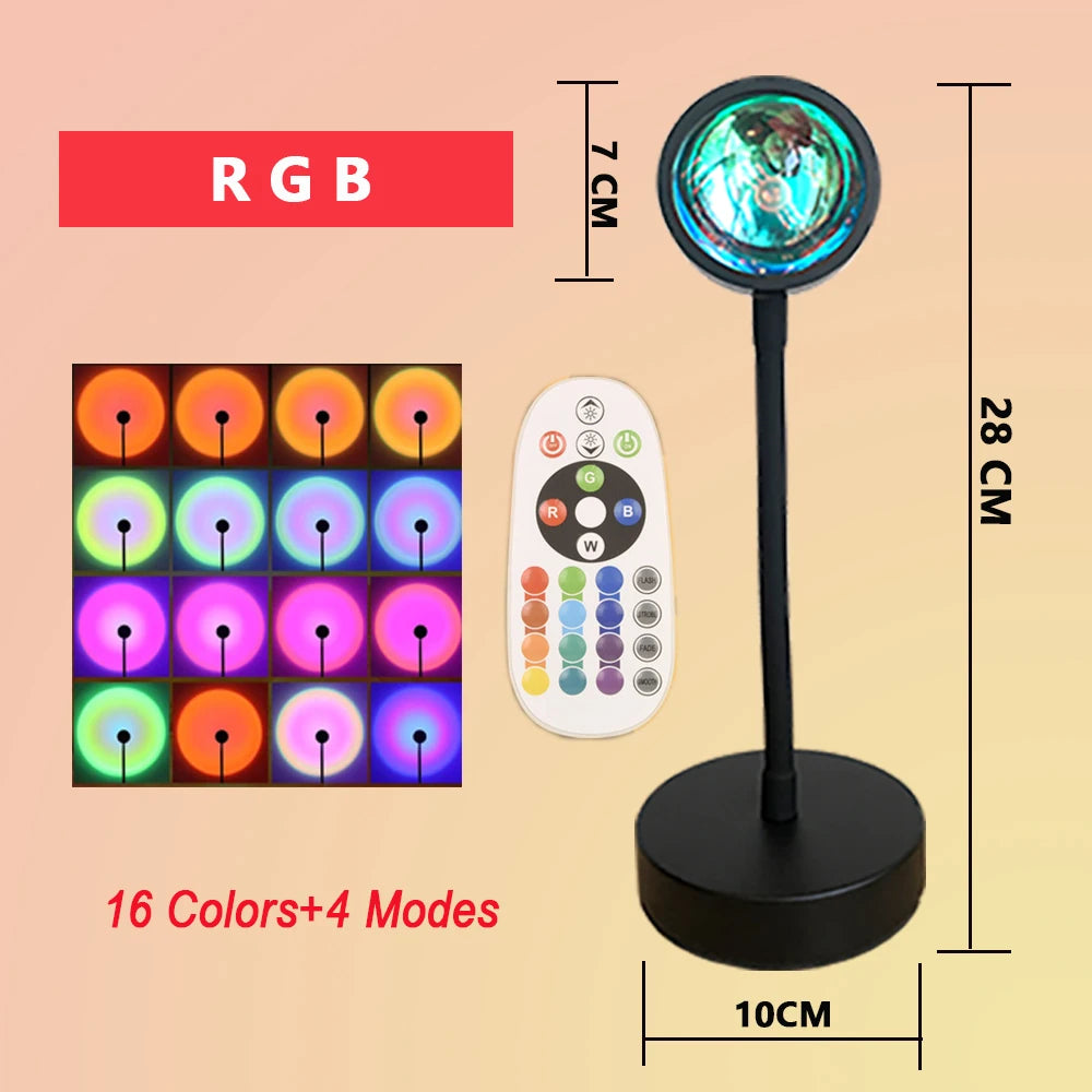 Smart Remote App Led Sunset Lamp Hot Night Light Mood Projector For Home Room Decor Wall Decoration Background For Photographic