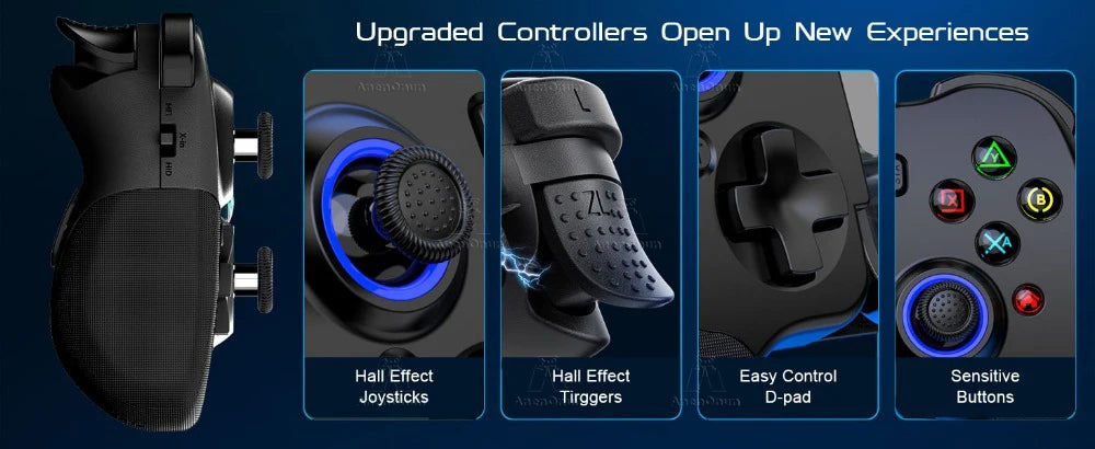 Mobile Phone Controller Mobile Gaming Wireless Gamepad Android/iOS Dual Vibration Motors Hall Effect Joystick Joypad Accessories