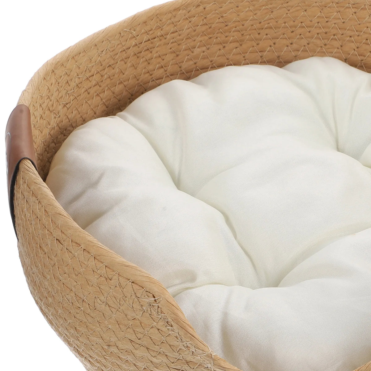 Cat Bed in Basket Woven Badket Sleeping Nest for Cats Weave with Cushion Type Pet
