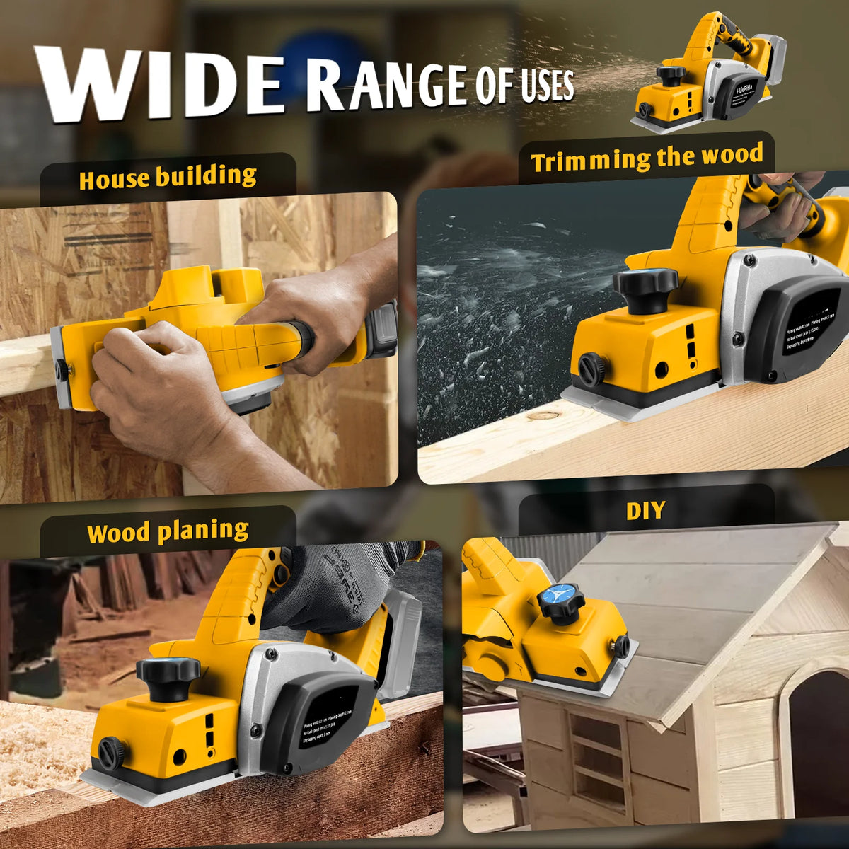 Electric Hand Planer for Dewalt 20V Cordless Handheld Power Planer Carpenter Home DIY Electric Router trimmer Power Tools