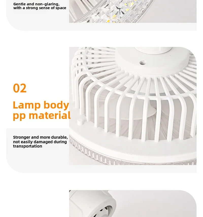New Ceiling Smart LED Fan Light Living Room Bedroom Modern and Simple Home Intelligent Remote Control Restaurant LED Fan Light
