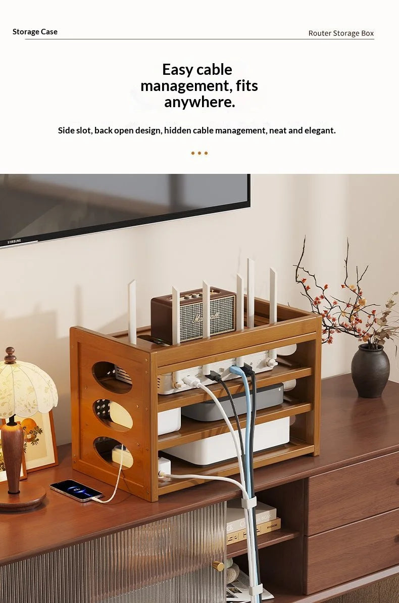 Living Room Wi-Fi Router Storage Rack, Home Tv Storage Box, Multi-Tiered Storage Rack, Office Storage Rack
