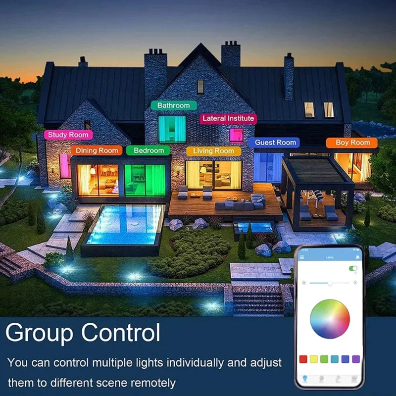 RGB Smart Ceiling Light LED Interior Home Decorative Light Luster Dimming Remote Control WIFI Living Room Ambient Light Party