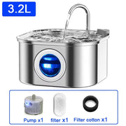 Cat Water Fountain 3.2L Stainless Steel Pet Water Fountain Dog Water Dispenser Automatic Cat Fountain Dog Bowls Cat Products