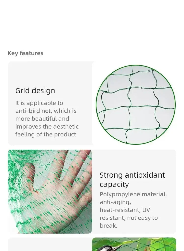 Garden Netting Green Woven Mesh Protect Plants Fruits Flowers Trees Stretch Fencing Durable Net Stops Birds Deer Animals