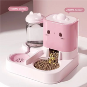 Cute Smiling Cat Automatic Feeder And Water Dispenser Pet Supplies Feeding Organizer Suitable for Cats And Small Dogs
