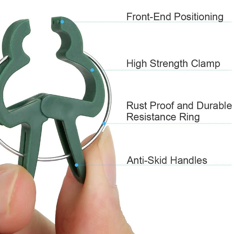 10pcs/set Green Garden Plant Fixed Clips Garden Tools for Greenhous Vegetables Stem Vines Grape Clamp Support Straighten Stems