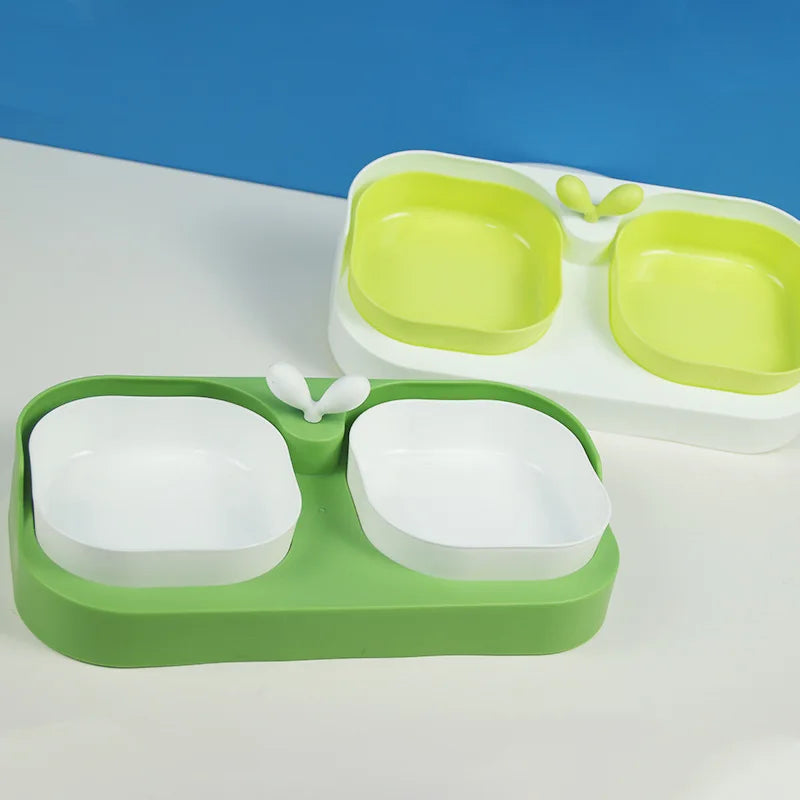 Double Pet Bowls Set for Dogs - Durable Non-Slip Food Water Feeder Dish Pet Supplies