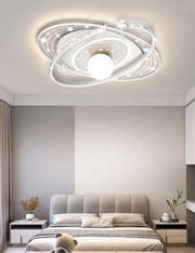 Nordic smart ceiling light home decor led pink blue star ring light  for children‘'s room dimmable luxury boy room decor lights