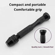 Mini Tool Set with Black Hand Twist Drill 10Pcs Fried Dough Twists Drill for Woodworking Drilling Rotary Wood Holes Tools