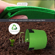 1-30 Gallon Green Garden Fabric Grow Bags with Handles for Courtyard Plant Vegetable Flower Planter Container Nursery Grow Pots