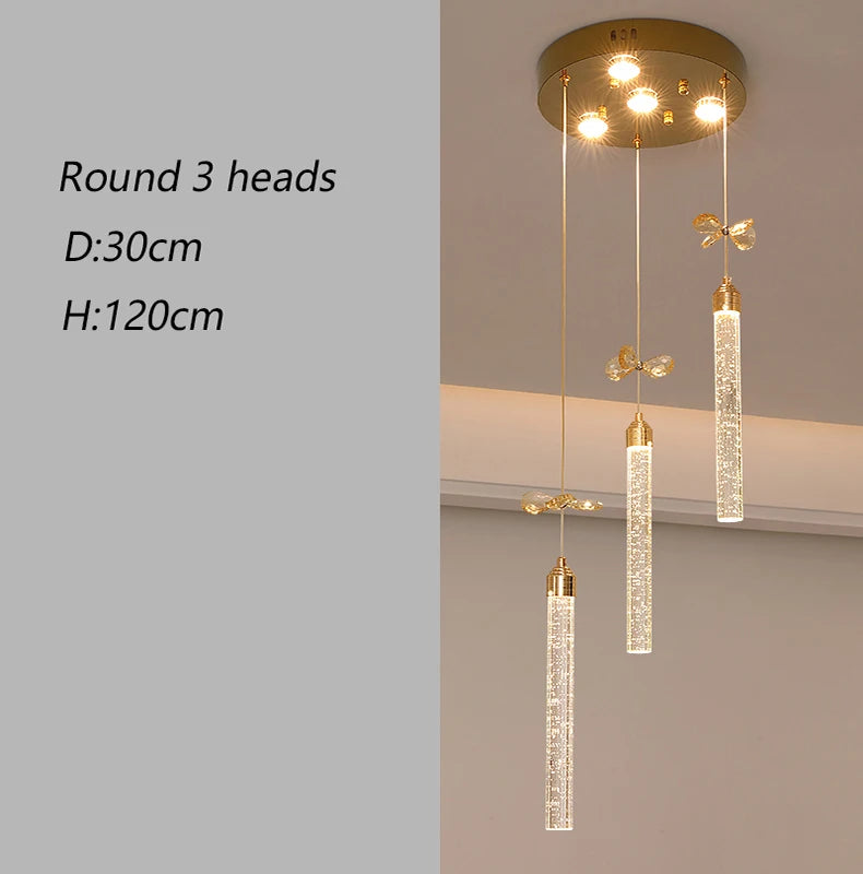 Modern home decoration salon lamps for living room smart crystal Pendant lights dining room indoor lighting