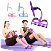 Fitness Gum 4 Tube Resistance Bands Latex Pedal Exerciser Sit-up Pull Rope Expander Elastic Bands Yoga equipment Pilates Workout