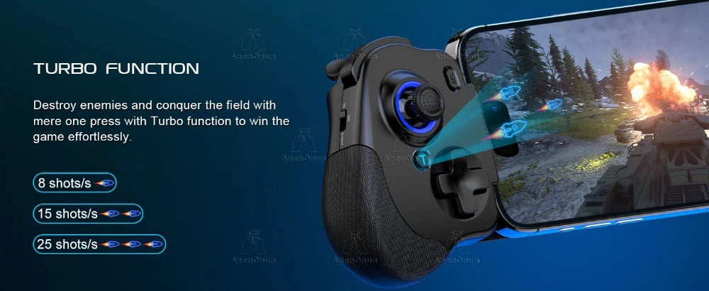 Mobile Phone Controller Mobile Gaming Wireless Gamepad Android/iOS Dual Vibration Motors Hall Effect Joystick Joypad Accessories