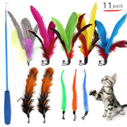 Cat Toy Set Interactive Play Kitten Toys for Indoor Cats Fun Exercise Entertainment Pet Fishing Rod Teaser Wand Plush Mouse
