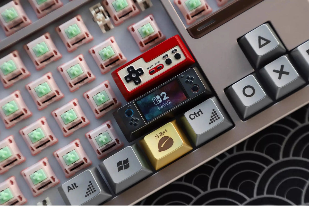 Original Red White Gaming Console Retro Enter keycap Mechanical Keyboard Metal PC Gaming Keyboard Collect gift keycap
