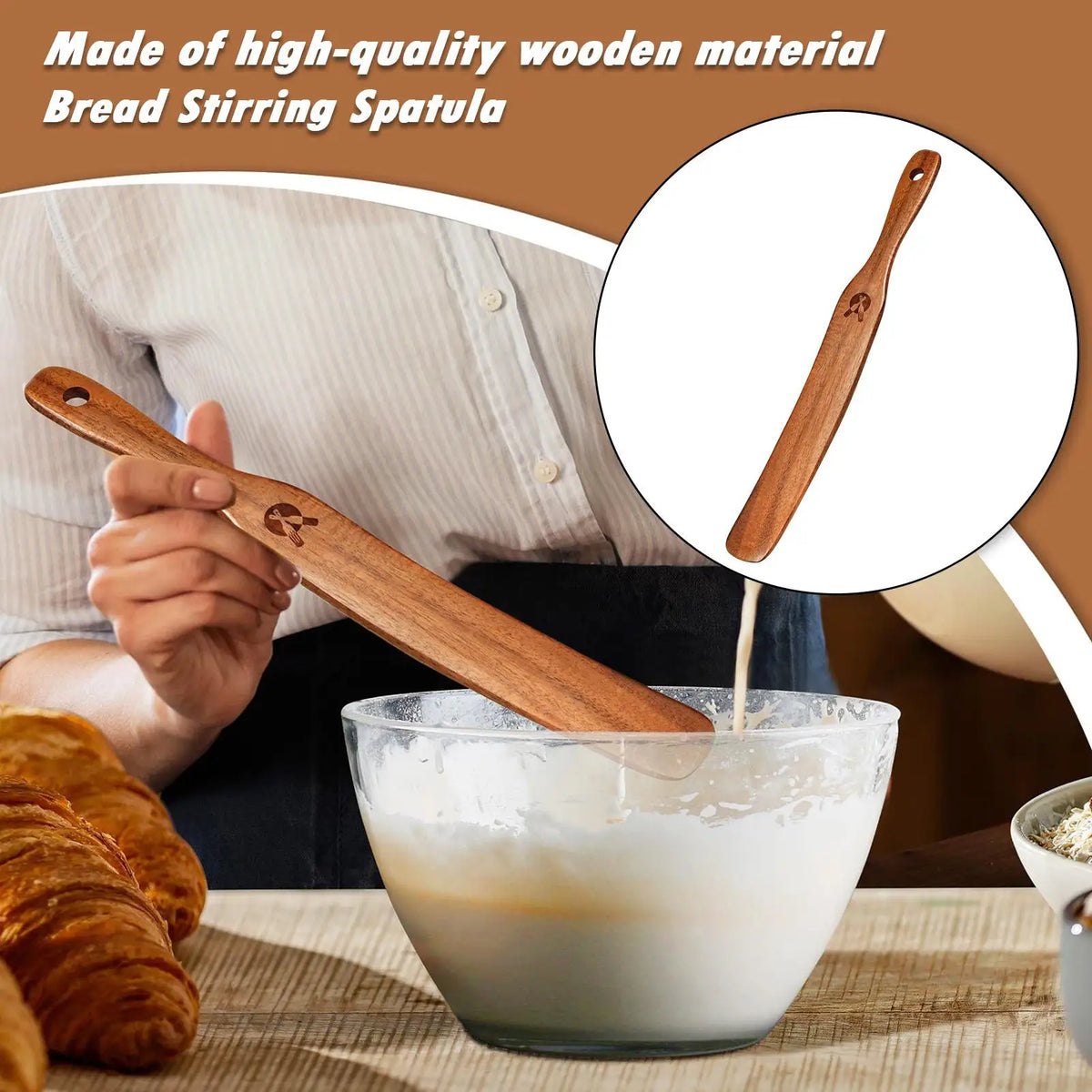Kitchen Spatulas for Cooking Multifunctional Narrow Jar Scraper Portable Bread Whisk Spatula Thin Paddle Stir Stick Utensil