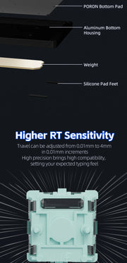 SIKAKEYB Castle HM80 HE 82 Keys New Arrival E-Sports Gaming  Gateron  Gaming Switch Aluminum Magnetic Keyboard