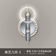 Modern Home Decor Plug in LED Light Wall Clock New Living Room Decoration Abstract Geometric Hanging Painting with Clock