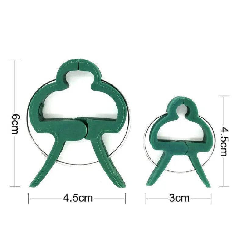 10pcs/set Green Garden Plant Fixed Clips Garden Tools for Greenhous Vegetables Stem Vines Grape Clamp Support Straighten Stems
