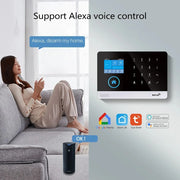 4G wireless security alarm, WIFI smart home alarm system kit, home security protection, compatible with SmartLife PGST-103