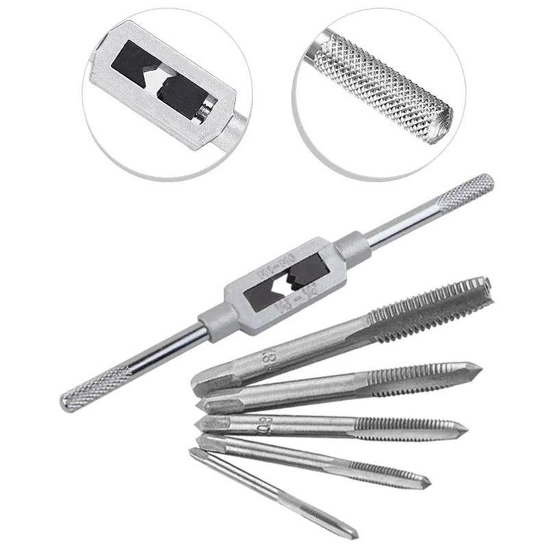 Adjustable Wrench T-Handle Milling Tap High Speed Steel Taps Metric Screwdriver Thread Tapping drill Holder Hand Tool Set