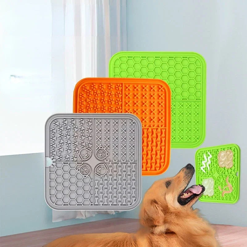 Silicone Dog Supplies: Pet Lick Mat, Slow Food Plate, Bathing Distraction Sucker, Food Training Feeder