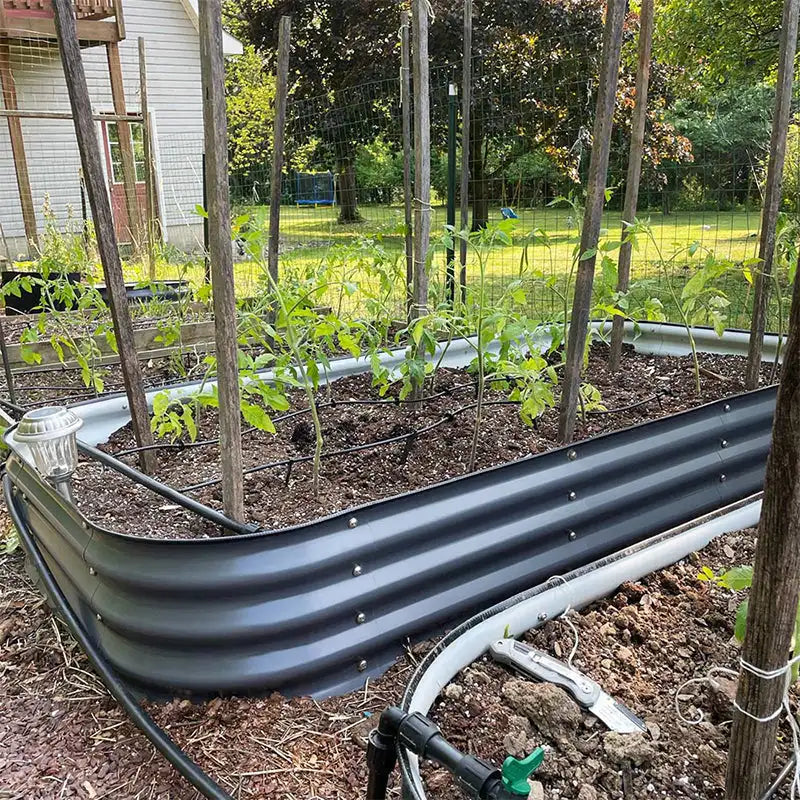 Metal Raised Garden Beds Land Guard Galvanized Raised Garden Bed Kit - Oval Large Metal Planter Garden Boxes